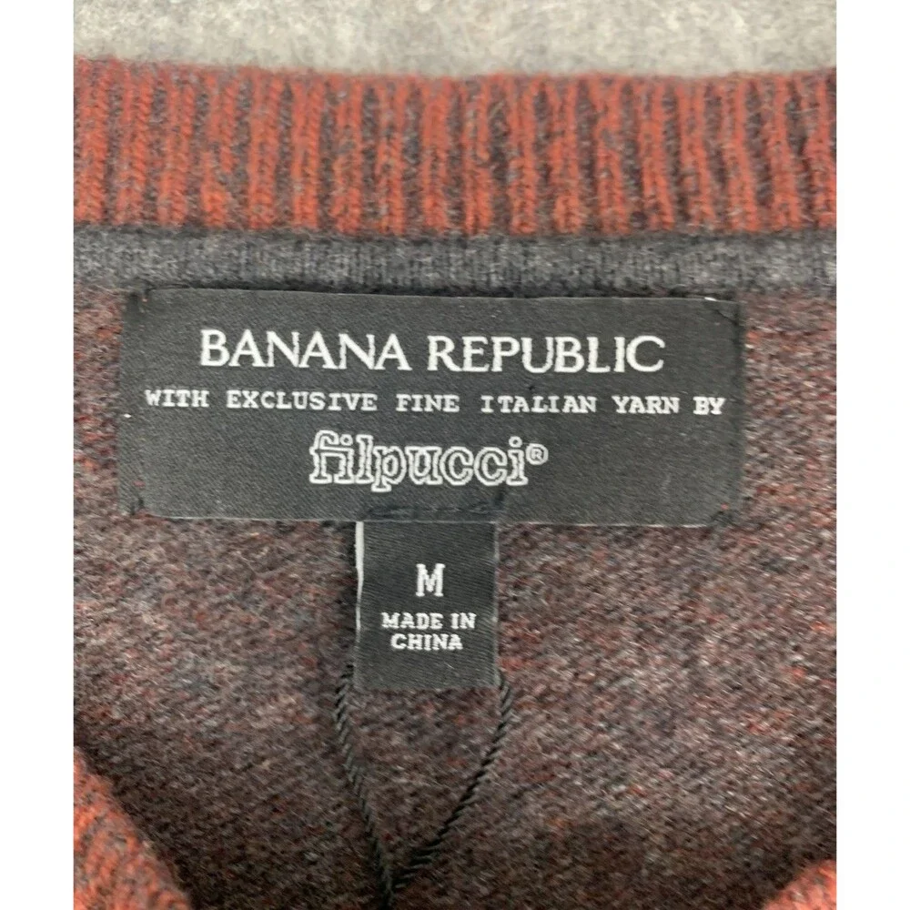 Banana Republic Filpucci Wool Blend Pullover Sweater Burnt Orange, Men’s Medium